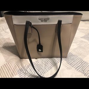 Kate Spade Beige and White Laptop Tote